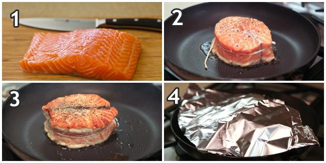 Menggoreng ikan salmon. | Foto: copyright steamykitchen.com