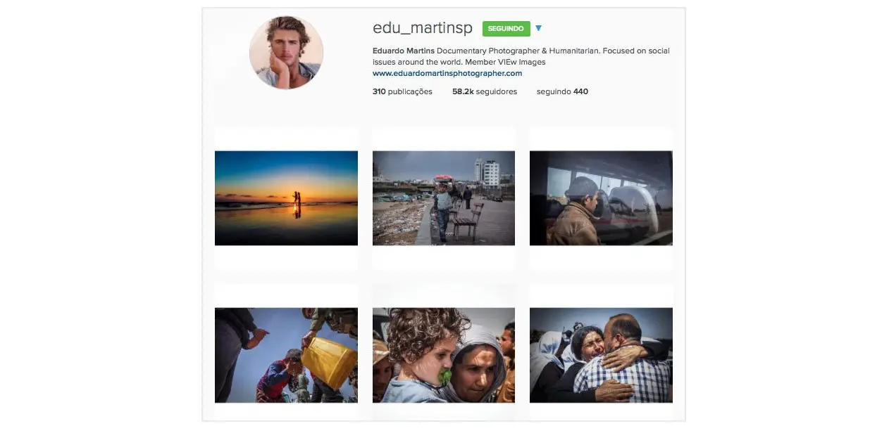 Akun Instagram fotografer penipu, Eduardo Martins (Sumber: Peta Pixel)