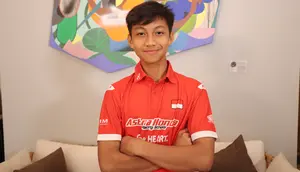 Kiandra Ramadhipa saat melakukan wawancara dengan Bola.com. (Abdul Aziz/Bola.com)