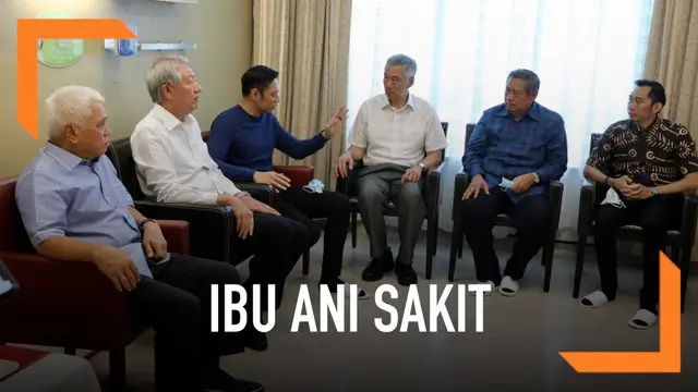 PM Singapura, Mr. Lee Hsien Loong dan Wakil PM Singapura, Mr. Teo Chee Hean menjenguk Ibu Ani Bambang Yudhoyono di National University Hospital, Singapura hari Jumat (15//2).