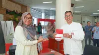 Direktur Utama bankjatim Busrul Iman saat acara launching Dual Banking Leveraging Model (DBLM) pada hari Jumat (6/10) di Banking Hall Bank Jatim Cabang Utama Surabaya