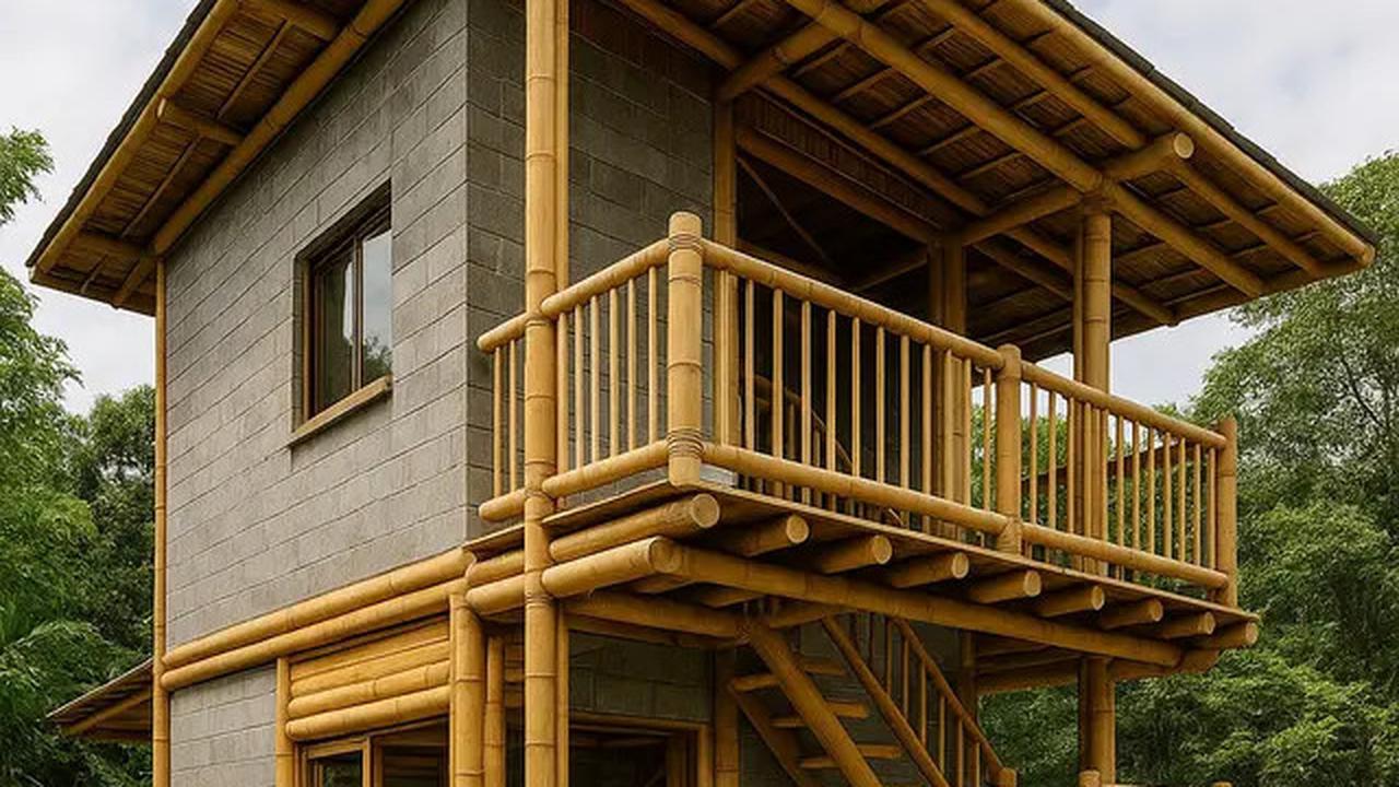 7 Model Rumah Bambu dan Batako Dua Lantai yang Estetik dan Kokoh