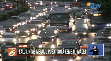 Libur Lebaran telah usai, arus lalu lintas menuju Ibukota kembali macet.