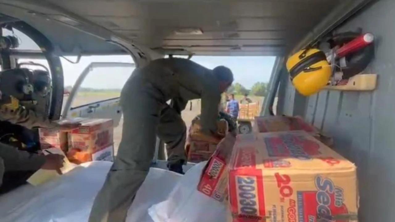 Gunakan Helikopter Panther, TNI AL Dorong Logistik ke Desa Sulum Aceh Tamiang