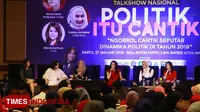 Talk Show 'Politik itu Cantik' yang digelar oleh TIMES Indonesia dan IJTI Pengda Jawa Timur di Ballroom Hotel Ijen Suites, Kota Malang, Sabtu (27/1/2018). (FOTO: Tria Adha/TIMES Indonesia)