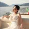 Prewedding Gege Elisa di Taman Eropa, Anggun Bergaun Putih
