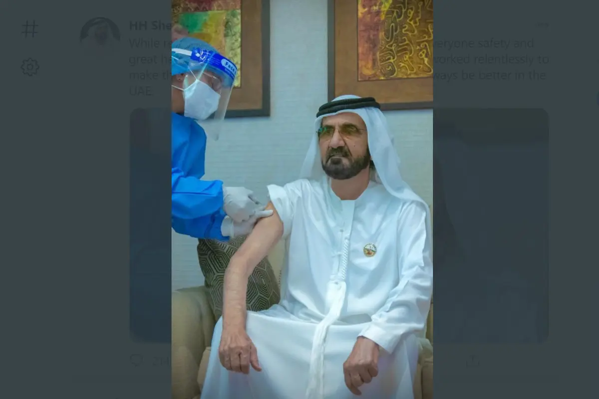Perdana Menteri UEA Sheikh Mohammed mendapat vaksin COVID-19.