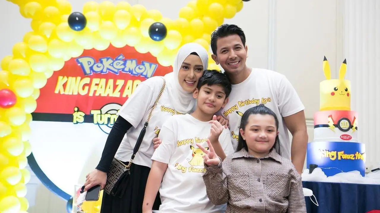 Perayaan ulang tahun ke-10 King Faaz A Rafiq bertema Pokemon dan dihadiri para artis (Foto: Instagram/@lunaphotography.id/fairuzarafiq)