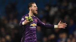 David De Gea (Manchester United) - Setelah bermain untuk Atletico Madrid, De Gea hijrah ke Manchester United pada tahun 2011. Saat ini De Gea memiliki harga transfer senilai 40 juta euro. (AFP/Oli Scarff)