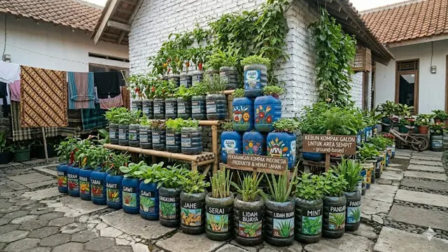 6 Inspirasi Pekarangan Produktif Menggunakan Galon Bekas, Kreatif dan Ramah Lingkungan