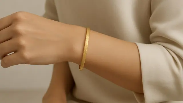 Model Gelang Emas 2 Gram Elegan Desain Simpel Tanpa Liontin/ Ilustrasi oleh AI