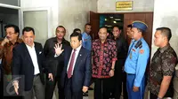 Ketua DPR, Setya Novanto usai menjalani sidang etik Mahkamah Kehormatan Dewan (MKD) di Gedung Nusantara II, Komplek Parlemen Senayan, Jakarta, Senin (7/12/2015). (Liputan6.com/Johan Tallo)