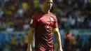 Sempat sesumbar akan melibas Jerman saat preskon. Justru Portugal yang dilindas Jerman tanpa ampun. Di lapangan CR7 seperti tak berdaya, Senin (16/6/2014) ( AFP Photo/ODD ANDERSEN)
