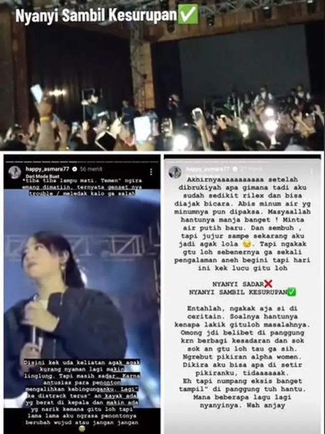6 Potret Detik-Detik Happy Asmara Kesurupan Saat Manggung, Senyumnya Berbeda