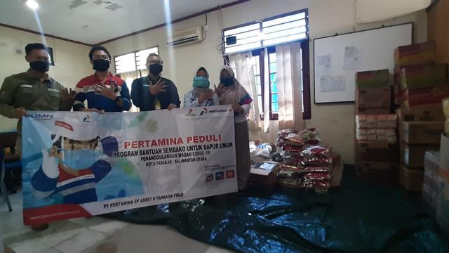 Percepatan Penanganan Covid-19, PT Pertamina EP Tarakan Field Berikan Sembako untuk Dapur Umum