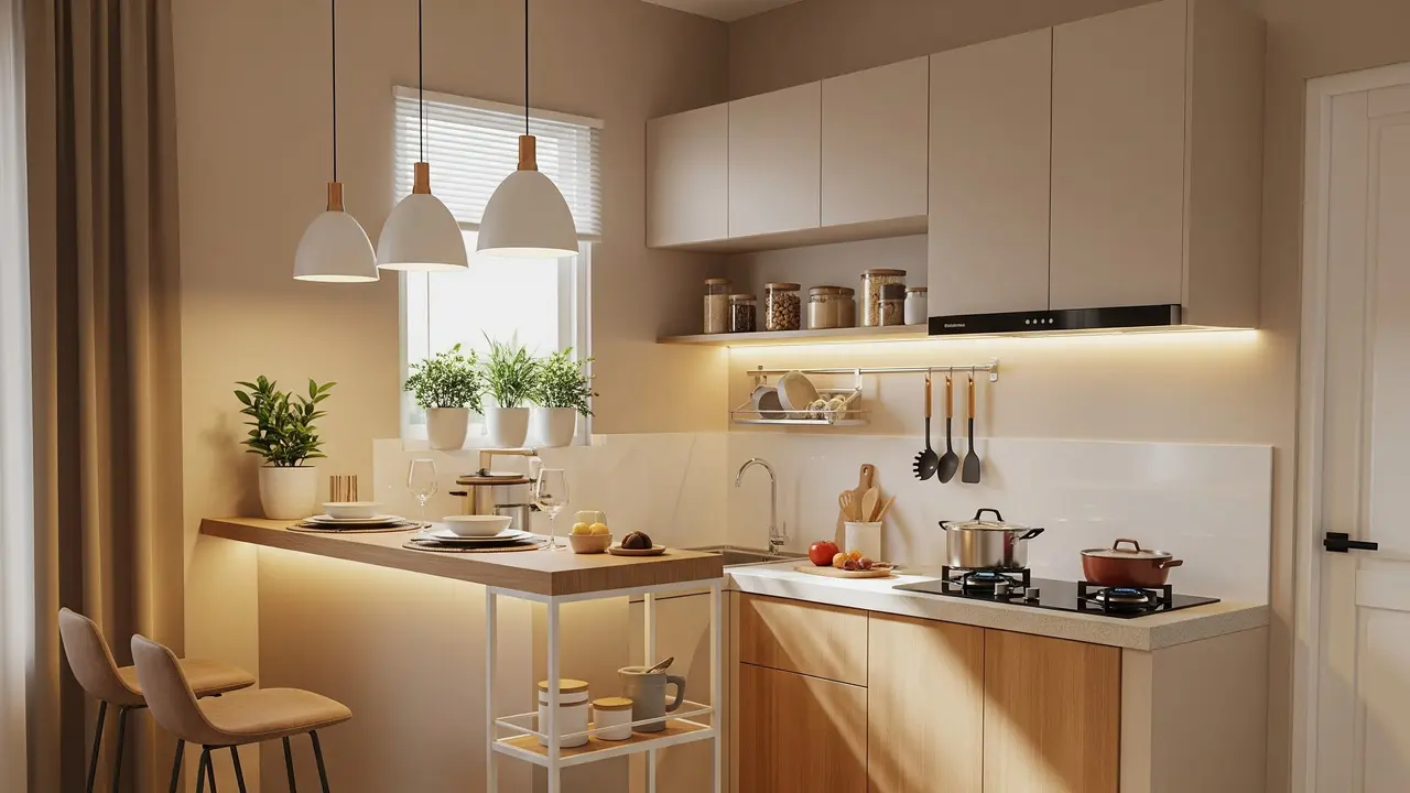 Mini Bar Minimalis dengan Nuansa Hangat