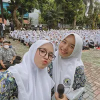 Nissa Sabyan saat tampil di acara Pensi MAN 4 Jakarta pada pertengahan Februari 2023. (Instagram @nissa_sabyan)