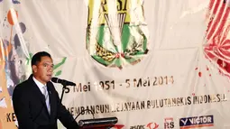 Di perayaan HUT ke-63, Gita berharap PBSI bisa menjadi lebih baik serta menghasilkan lebih banyak atlet-atlet berprestasi, Senin (5/5/14). (Liputan6.com/Faizal Fanani)