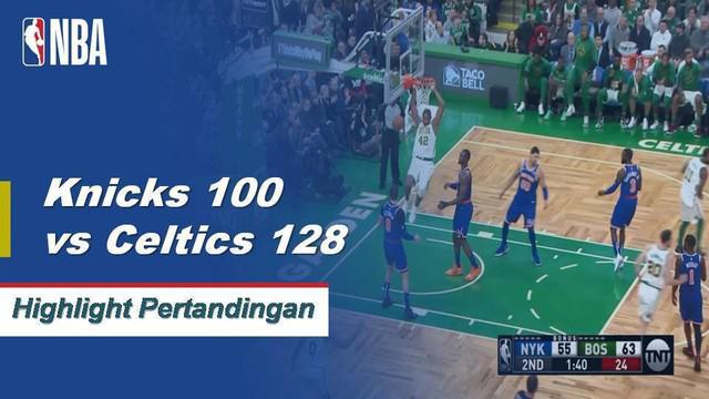 Kyrie Irving mencetak 22 poin dengan delapan assist dan Jaylen Brown menambah 21 dari bangku cadangan saat Boston Celtics mengalahkan New York Knicks, 128-100