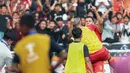 Penyerang Persija Jakarta Alexander Jeremejeff merayakan gol ke gawang Persib Bandung pada pertandingan BRI Super League 2026/2027 di Stadion Utama Gelora Bung Karno (SUGBK), Jakarta, Sabtu (12/9/2026). Gol tersebut membawa Persija membuka keunggulan dalam laga pekan kedua. (KLY/Budy Santoso)
