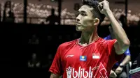 Tunggal putra Indonesia, Jonatan Christie, di Kejuaraan Dunia Bulutangkis 2019 yang digelar di Basel, Swiss. (PBSI)