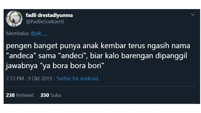 Nama Anak Kembar Versi Netizen Ini Bikin Ketawa Ngakak