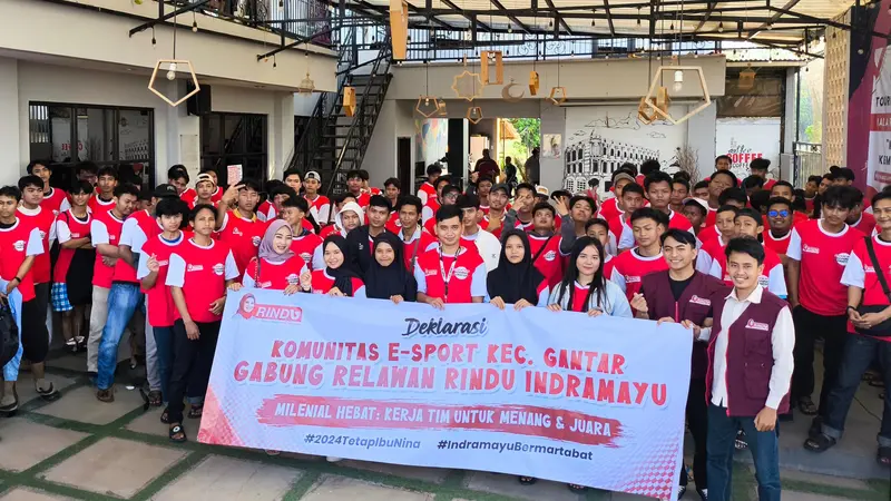 Deklarasi para milenial Gantar pecinta E-Sport bergabung dengan Rindu, untuk mendukung Nina Agustia kembali menjadi Bupati Kabupaten Indramayu (Istimewa)