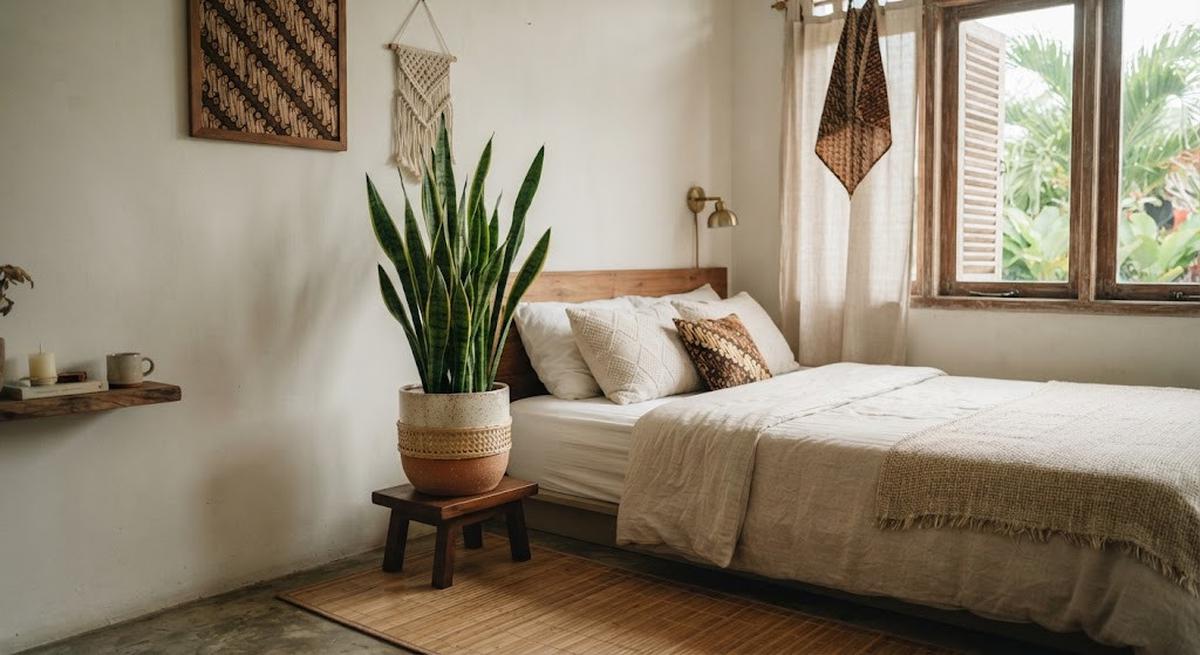 Tanaman yang tetap hidup di kamar dengan cahaya minim dan mudah dirawat untuk percantik ruangan model lidah mertua