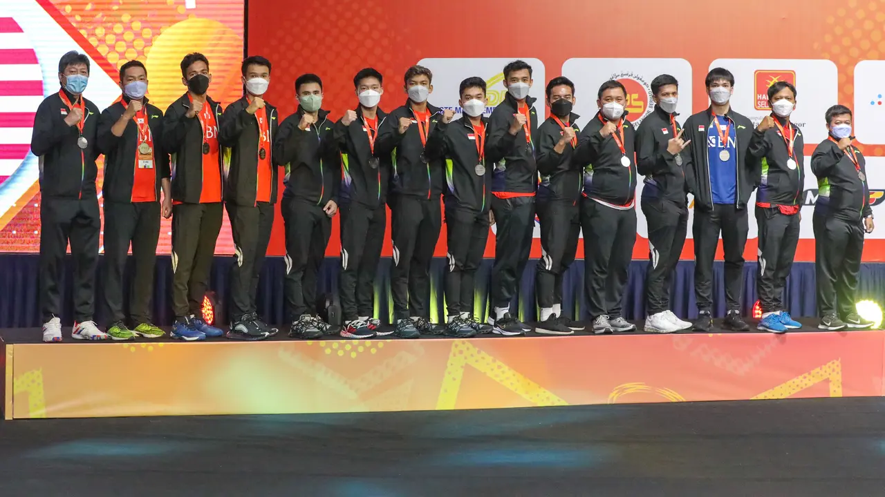 Tim bulutangkis putra Indonesia di Kejuaraan Bulutangkis Asia Beregu 2022.