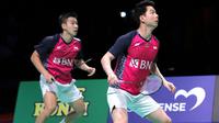 Kevin Sanjaya Sukamuljo/Marcus Fernaldi Gideon di Denmark Open 2022. (PBSI)