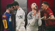 Ilustrasi - Pemain Real Madrid-Barcelona dan Manchester United-Liverpool (Bola.com/Adreanus Titus)