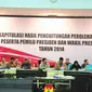 Komisi Pemilihan Umum menggelar rapat pleno rekapitulasi hasil penghitungan suara nasional Pilres 2014. (Liputan6.com/Faizal Fanani)