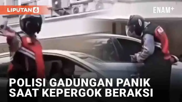 Aksi warga berlagak polisi jadi-jadian kembali terjadi. Sebuah video viral direkam pengendara mobil saat memergoki aksi polisi gadungan. Seorang pria berseragam polri memeriksa surat-surat pemobil. Pelaku panik saat diteriaki perekam.