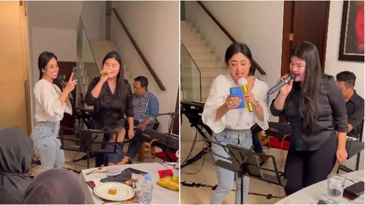 Sempat Berseteru, Ini 6 Potret Dewi Perssik Nyanyi Bareng Meldi di Acara Keluarga