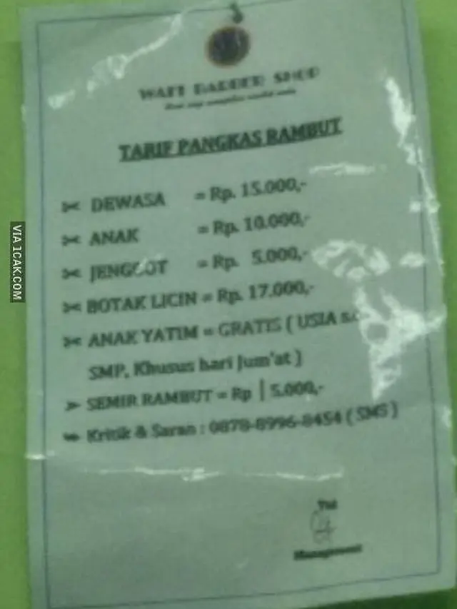 6 Tarif Potong Rambut Ini Bikin Geleng Kepala