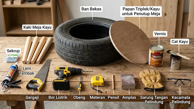 Cara Membuat Meja Mini dari Ban Bekas