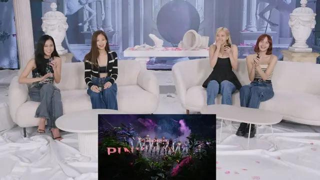 Blackpink nonton MV Pink Venom. (Foto: Tangkapan Layar YouTube/ Blackpink)