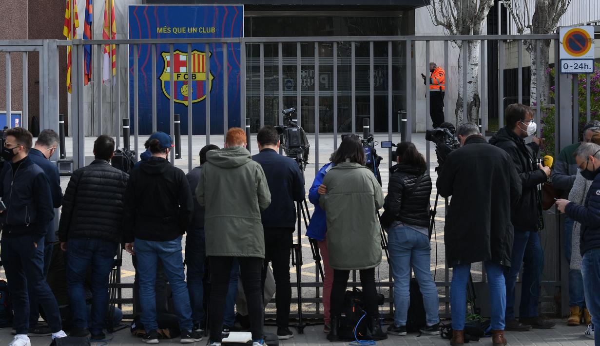 Barcagete adalah istilah yang dikemukakan media lokal Spanyol karena skandal pencucian uang dan usaha Barcelona 'mempercantik' citra klub sekitar Februari tahun lalu. (AFP/Lluis Gene)