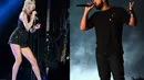 Seakan ingin balas dendam dengan mantannya, RiRi, Drake dikabarkan tengah merencanakan duet dengan Taylor. Lagu yang akan mereka buat kabarnya bercerita soal  RiRi. (AFP/Bintang.com)