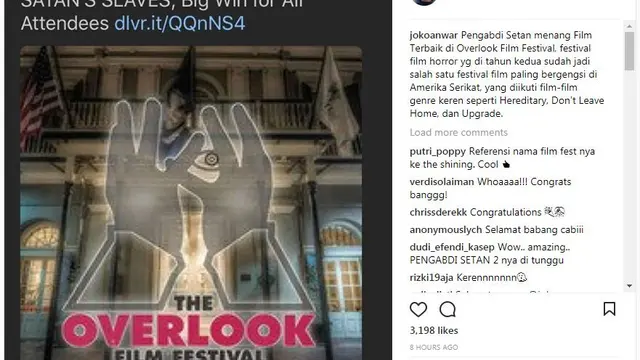 Pengabdi Setan Menang Overlook Film Festival