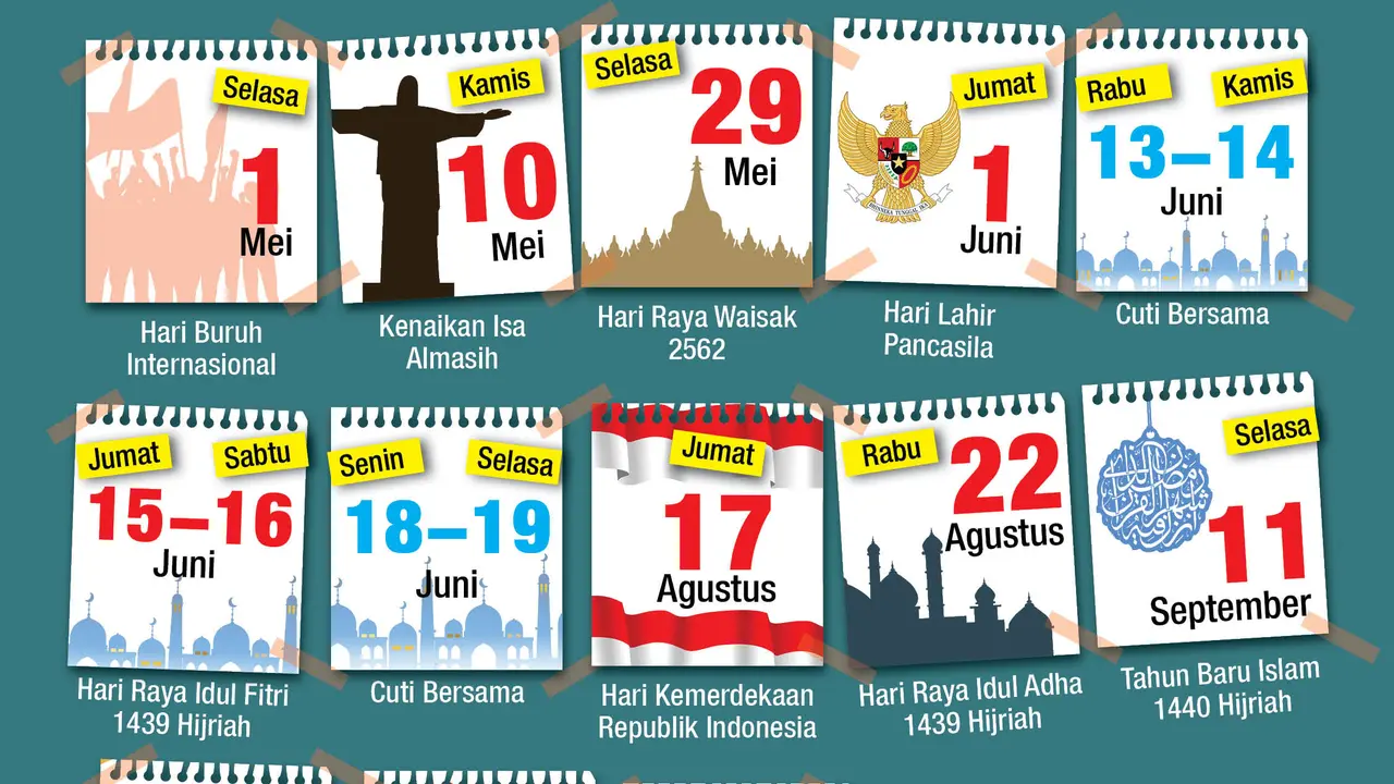 Infografis Hari Libur Nasional dan Cuti Bersama 2018