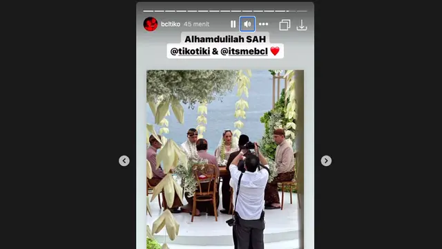 Selamat, BCL Resmi Dinikahi Tiko Aryawardhana. (instagram.com/bcltiko)