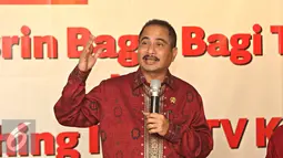 Menteri Pariwisata Arief Yahya menyampaikan kata sambutan saat hadir dalam acara Launching Iklan Terbaru Kuku Bima Energi di Jakarta, Jumat (5/2). Sido Muncul meluncurkan iklan terbaru Kuku Bima Energi versi 'Kusrin'. (Liputan6.com/Immanuel Antonius)