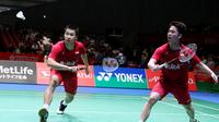 Ganda putra Indonesia Kevin Sanjaya Sukamuljo / Marcus Fernaldi Gideon. (Humas PP PBSI)