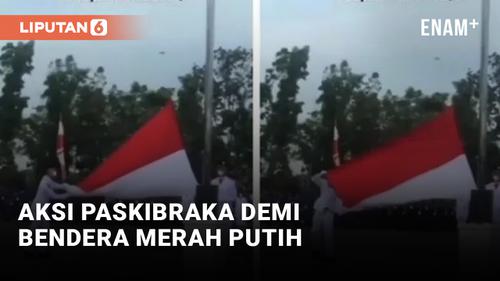 VIDEO: Salut! Paskibraka Rela Berputar Demi Kibarkan Bendera Merah Putih