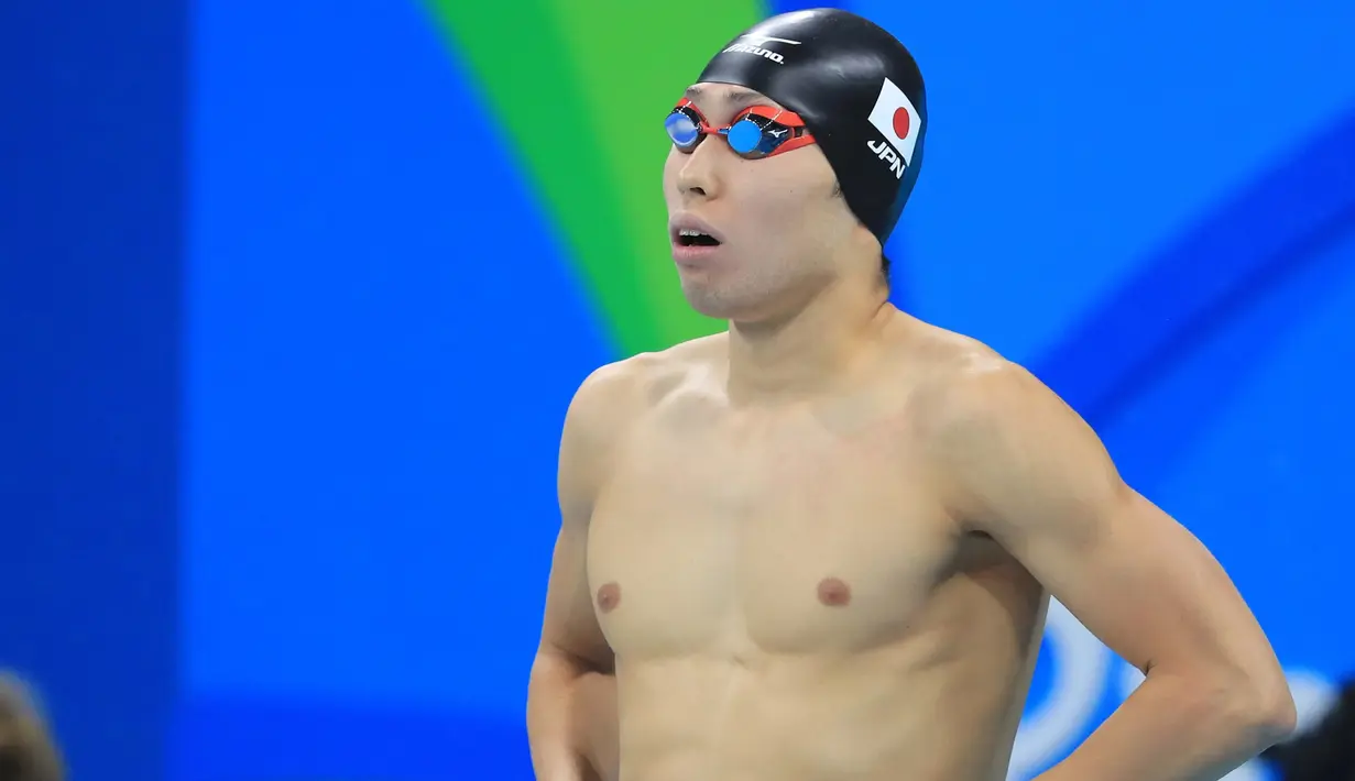 Perenang pria Jepang, Kosuke Hagino saat berlaga di kategori gaya bebas 200 meter pada Olimpiade Rio de Janeiro 2016 di Olympic Aquatics Stadium, Brasil (7/8). (REUTERS / Dominic Ebenbichler)