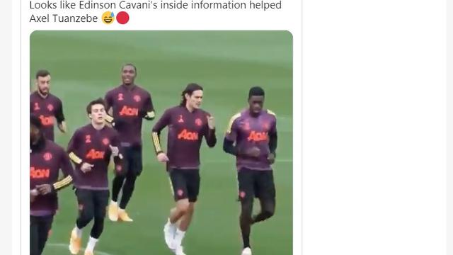 Edinson Cavani saat berlatih bersama skuat Manchester United (MU)