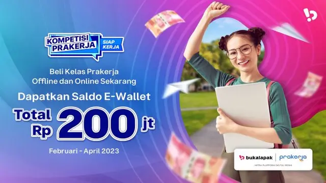 Bukalapak memberikan akses ke lebih dari 600 kelas pelatihan bagi seluruh Sobat Prakerja dan kelebihan ekstra berupa Kompetisi Prakerja yang diikuti Sobat Prakerja dengan hadiah saldo e-wallet. (Foto:Bukalapak)
