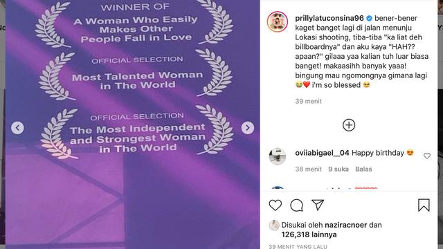 Unggahan Prilly Latuconsina. (Foto: Instagram @prillylatuconsina96)
