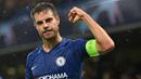 Cesar Azpilicueta (262 laga) Bek berusia 30 tahun ini telah membela Chelsea dari tahun 2012 hingga sekarang. Azpilicueta memiliki 262 laga bersama The Blues di pentas Premier League. (AFP/Glyn Kirk)